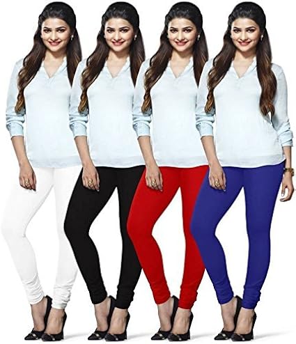 Women's Cotton Chudidar Leggings (MF-93, Multicolour, Free Size) - Pack of 4n Pieces
