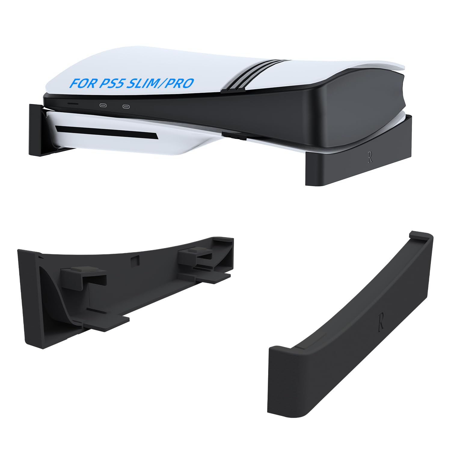EJGAME PS5 Pro Accessories Horizontal Stand,Base Stand Compatible with Playstation 5 Pro/Slim Disc & Digital Edition (Black)
