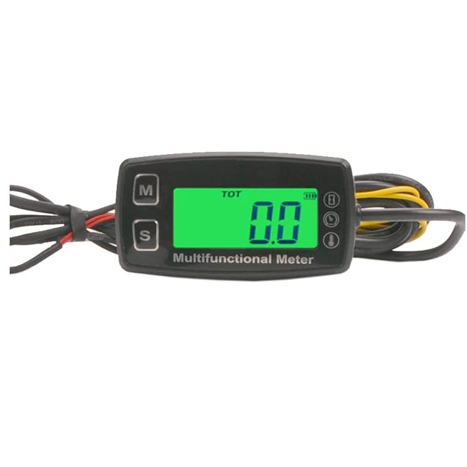 Foundown Induktive Stunde Meter Digitales Induktive Tachos mit Hintergrundbeleuchtung für 2/4-Takt Motoren Thermometer Temp M