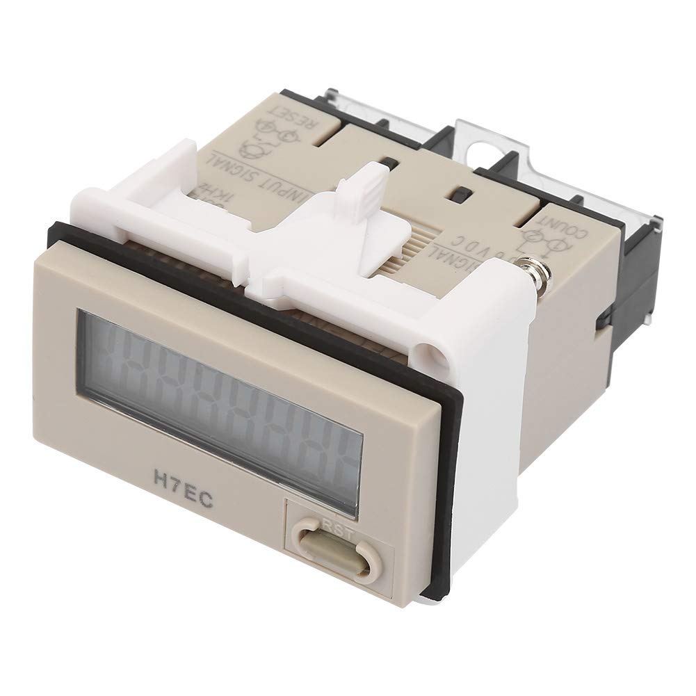 Garosa DC 3-36V H7EC-NV LED Digital Counter Meter 8 Digit LCD Display 0-99999999 Counting Range Digital Electrical Counter Totalizer with Holder