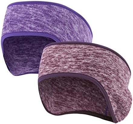 FengNiao Headband Ear Warmer for Women Men, 2PCS Premium Fleece Sports Headband with Full Cover Ear Muffs - Stretch to Size, Ideal for Ski/Running/Cycling/Gym/Daily Wear