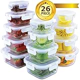 [26-Piece Set] Glass Storage Containers with Lids - Glass Food Storage Containers Airtight - Glass Containers With Lids - Glass Meal Prep Containers Glass Food Containers - Glass Lunch Containers