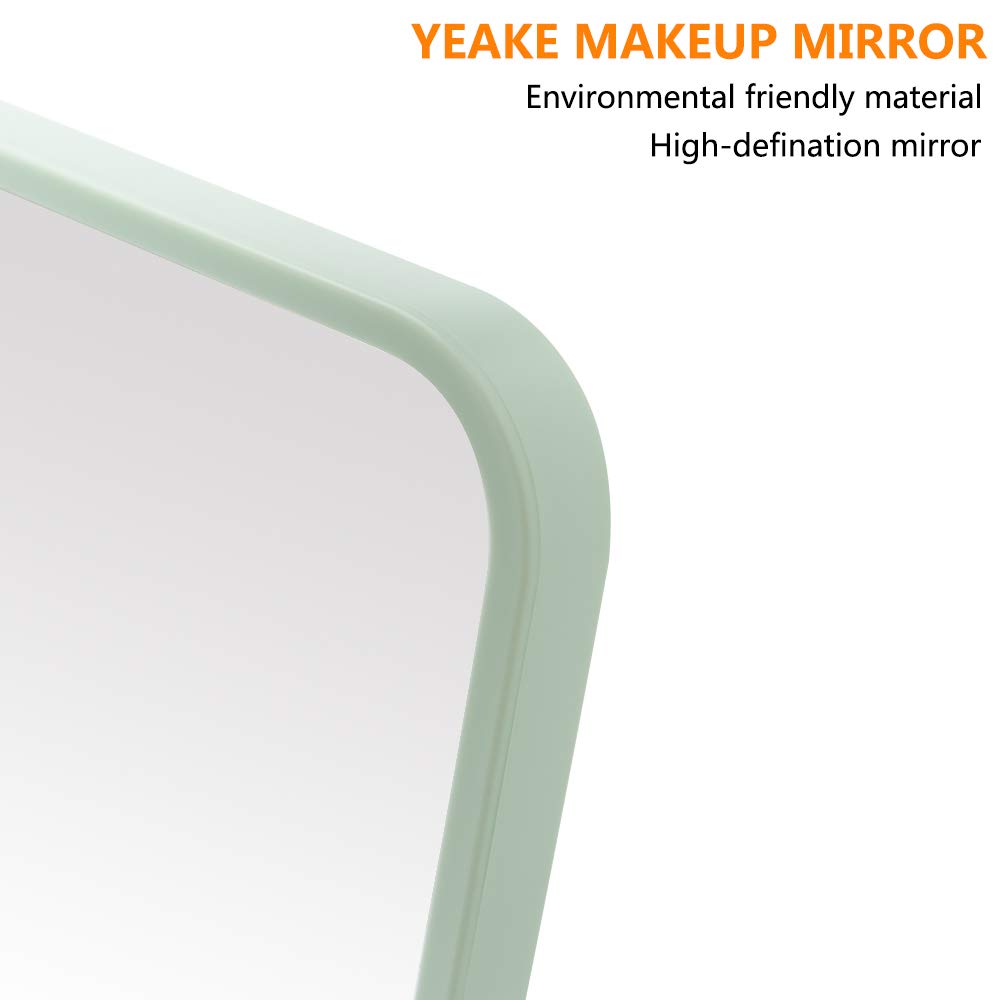 YEAKE Table Desk Vanity Makeup Mirror,8-Inch Portable Folding Mirror with Metal Stand 90°Adjustable Rotation Tavel Make Up Mirror Hanging Bathroom for Shower Shaving(Gray): Beauty