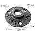 IBEUTES 1/2 Inch Flange 10pcs Dark Grey Malleable Thread Iron Floor Flange- Threaded Pipe Nipples for DIY Decor Or Industrial Vintage Style.