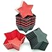 Freshware 12-Pack Silicone Mini Star Reusable Cupcake and Muffin Baking Cup, Black and Red Colors