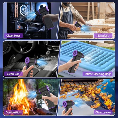 Electric Dust Blower, 130000rpm, 10000mAh Battery, Mini Compressed Air for Cleaning, 4 Adjustable Speeds, Rechargeable with HD Screen, Air Blower for Cleaning Keyboards, PC