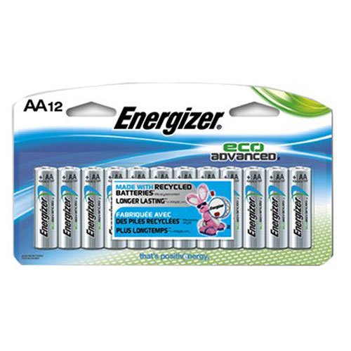 Energizer EcoAdvanced AA Batteries, Energizer’s Longest-Lasting Alkaline, 12 Count