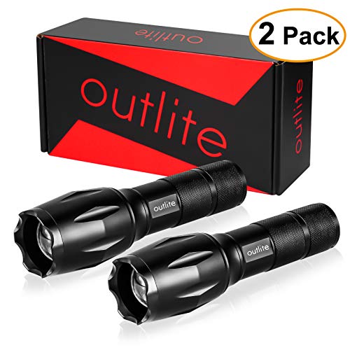 Outlite High Lumens Led Flashlights, Rechargeable Battery and Charger