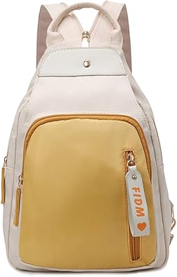 Amazon Nicole Doris ミニリュック レディース 高級オックスフォード ボディバッグ 小さめ オシャレ 2way バックパック 可愛い クロスバッグ 軽量 多機能 女子 リュックサック 盗難防止 マグネットボタンポケット 通学 お出かけ ショッピング イエロー シューズ バッグ