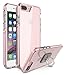iPhone 8 Plus Cover / iPhone 7 Plus Case, Style4U Scratch Resistant Shock Absorbent Slim Transparent Crystal Clear Back TPU Bumper Glow In The Dark Case Cover w/ Ring Holder Kickstand [Pink]