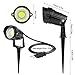 LemonBest Super Bright Outdoor LED Decorative Lamp Lighting 5W COB LED Landscape Garden Wall Yard Path Lawn Light Spiked Stand w/AC Power Plug (2, Cool White)