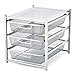 EZOWare 3 Tier Pull Out Organizer Cabinet Sliding Drawers for Bathroom, Office, Countertop, Pantry, k-Cups, Under The Sink, and Kitchen - Silver