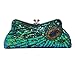 MG Collection Laurel Beaded Sequined Peacock Purse, Green, One Size
