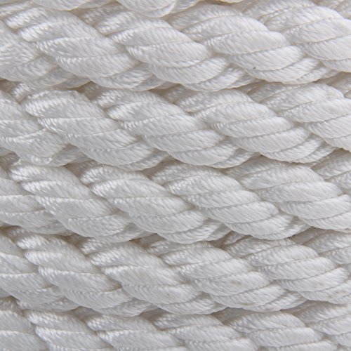 Twisted Anchor Rope, 1/2 inch 200 Feet Twisted Three Strand Anchor Nylon Rope Double Braided Dockline Anchor Rope / Boat / Sailboat / Sled Line with Thimble and 5850LB Breaking Strain - Thumbnail 5