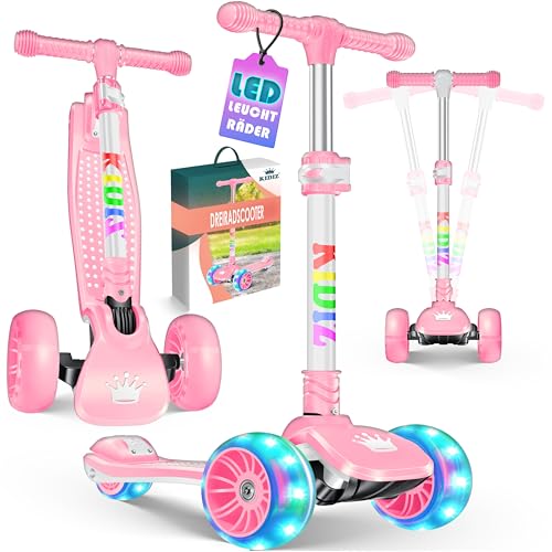 KIDIZ® Roller Kinder Scooter X-Pro2 Dreiradscooter mit PU LED Leuchtenden Räder Kinderroller faltbar Tret-Roller höhenverstellbarer Cityroller Kinders