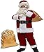 Obosoyo Santa Suit for Men, Men's Deluxe Santa Suit Accessories 11pc. Christmas Ultra Velvet Adult Santa Claus Costume
