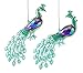 Caffco Magnificent Iridescent Peacock Hanging Christmas Ornament Set
