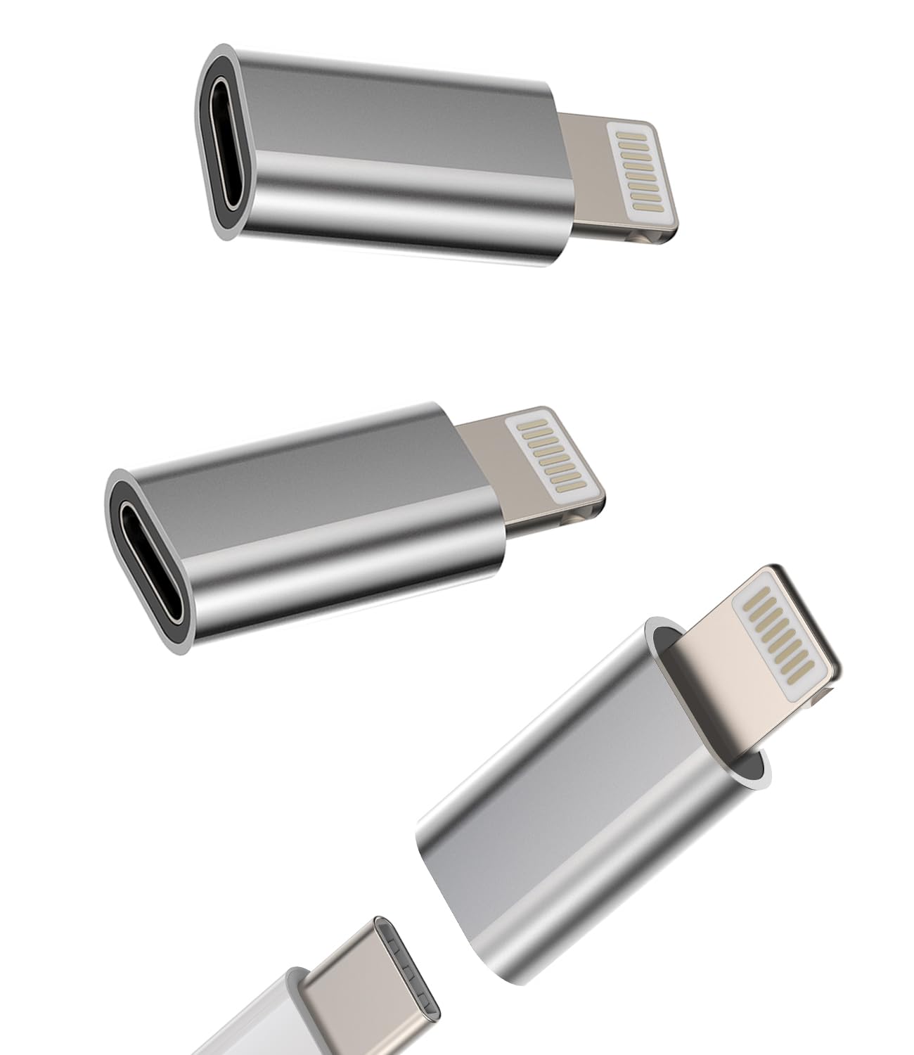 USB C Female to Lightning Male Charge Adapter Type C Port Charger Cable Converter(3 Pack)for Apple iPhone 14 13 12 11 Pro Max Mini 6 7 8 Plus Ipad Air 2020 X Xs Xr Se Charging Cord Data Sync Connector