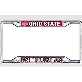 Ohio State Buckeyes 2024 National Champions License Plate Frame, Silver Chrome