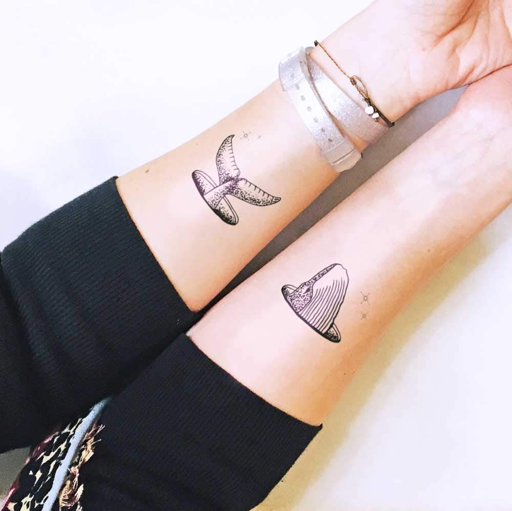 Amazon Com Whale Tail Temporary Tattoo Set Of 2 Handmade