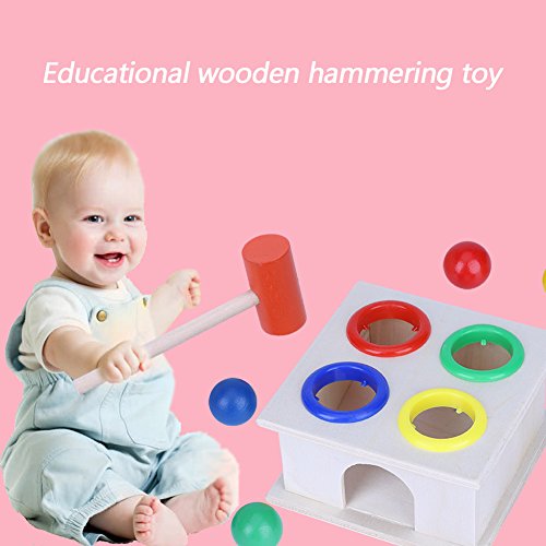 image for GLOGLOW Wooden Hammering Toy Beautiful Early Educational Learning Inte