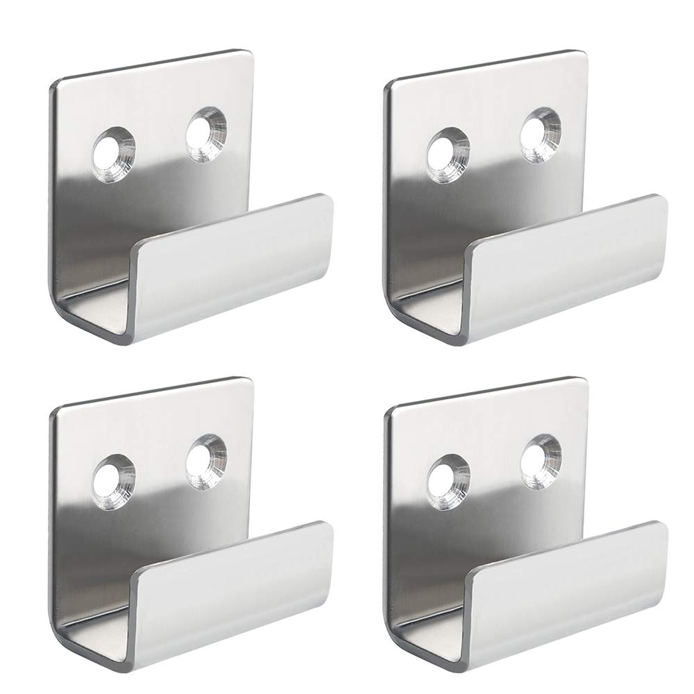 Sayayo Stainless Steel Picture Rail Hooks Picture Hanging Mirror Clips Mirror Fixings Hanging Kits Heavy Duty Ceramic Tile Display Bracket, Brushed Nicke Finish, 4 PCS (15MM Inside Width)