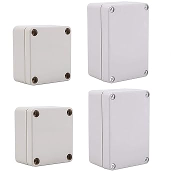 Caja de conexiones a prueba de agua,Fiyuer 4 pcs caja derivación estanca de plástico blanco