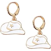 MOEPAPA Enamel Western Cowgirl Hat Earrings Cowgboy Dangle Drop earrings