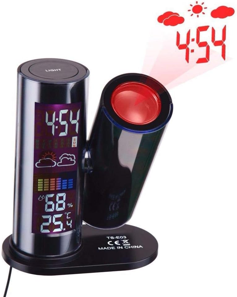 Sinzong Alarm-Clock Lcd Digital Projection Alarm Clock With Weather Station Electronic Desk Table Time Projection Clock