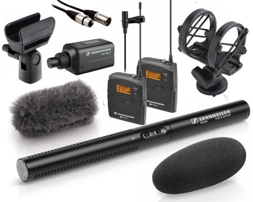 Sennheiser MKE 600 Shotgun Mic with Sennheiser MZH 600 Windshield, Rode SM3 Shock Mount, XLR Plug to Jack 18” Cable, Sennheiser EW 100-ENG G3-G