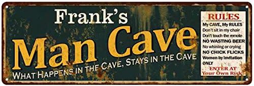 Frank's Man Cave Rules Green Sign Garage Man Cave Décor Gift 6x18 M6180005166