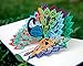 CUTPOPUP Mother's Day Card Pop Up, Birthday 3D Greeting Card (Peacock)