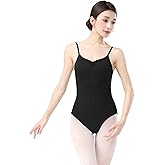 RuiBalletto Ballet Leotards for Women, Backless Camisole Bodysuit With Adjustable Straps, Full Lining Dancewear