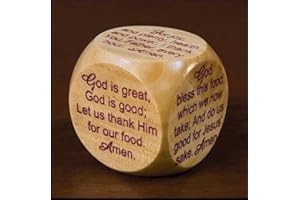 CB GIFT Wooden Mealtime Prayer Cube for Children and Families