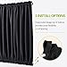 PONY DANCE Blackout French Door Curtain - Soft Fabric Heavy-Duty Rod Pocket Door Curtain for Privacy Window Drapery Including Bonus Adjustable Tieback, 54 x 72 inches, Black, One Panel