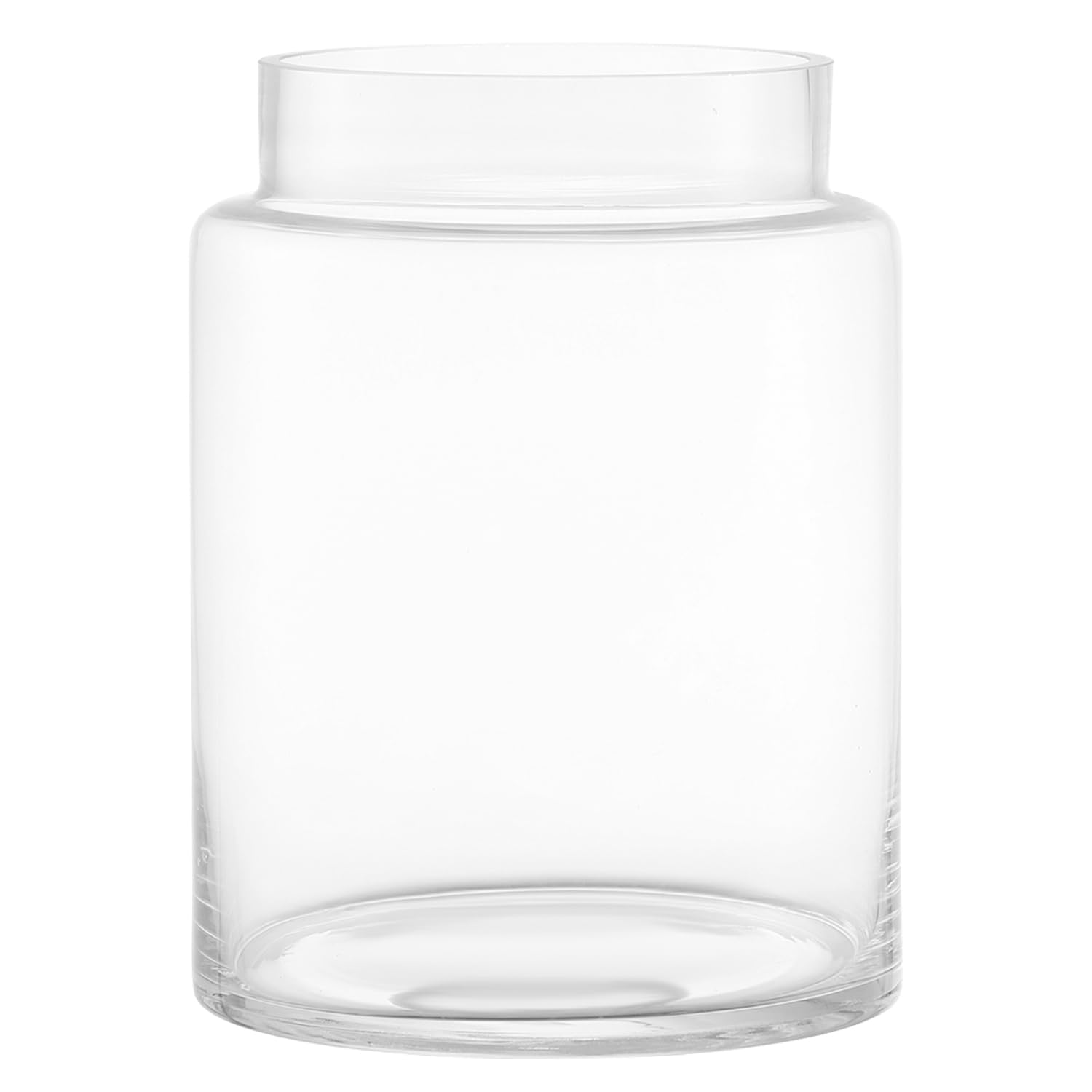 Photo 1 of (CRACKED) PORPAN Large Glass Vase, 7 Inch Flower Vase, Glass Flower Vase for Bouquet, Clear Tall Vases, Wide Mouth Vase for Flowers, Large Vases for Home, Wedding, Living Room, Office Decor