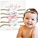 5 Baby Girl Hair Bows on Nylon Headbands | Improved Band Size | 2