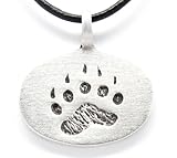 Pewter Bear Claw Paw Gay Pride Lgbt Pendant, Leather Necklace