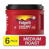 Folgers Classic Roast Coffee, Medium Roast Ground Coffee, 22.6 Ounce, 6 Count