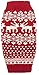 Lanyarco Red Christmas Dog Sweater Reindeer Holiday Festive Dog Christmas Sweater for Dogs Male Female, L Size Large Back Length 16