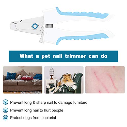 Dog Nail Clippers, Stainless Steel Dog Nail Trimmer with Razor Sharp Blades, Safety Guard to Avoid Over-cutting, Professional Grooming Tool at Home for All Small Large Dogs Cats Pets - Free Nail File - Thumbnail 5