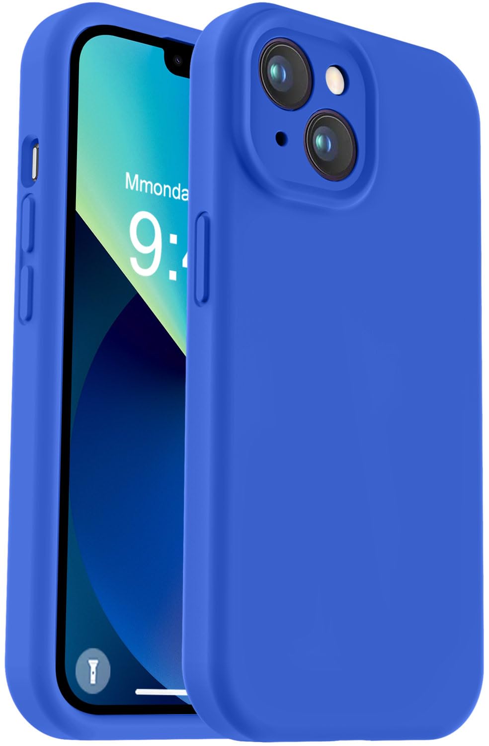 Photo 1 of Vooii Compatible with iPhone 13 Case, Liquid Silicone Upgrade [Camera Protection] [Soft Anti-Scratch Microfiber Lining] Shockproof Phone Case for iPhone 13 6.1 inch - Klein Blue