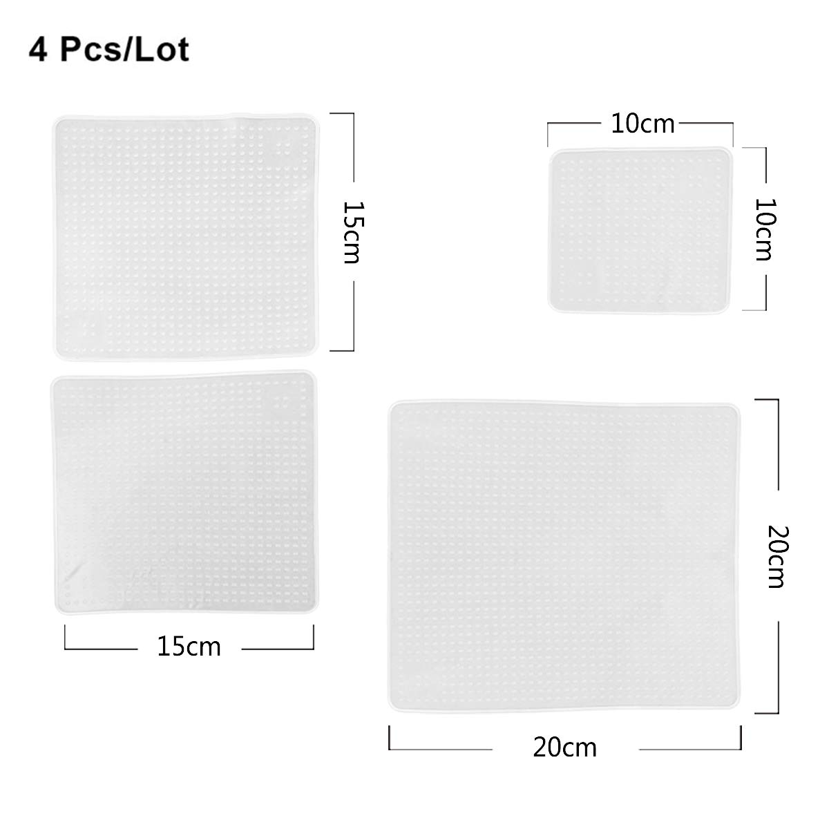 Oumosi Coperchi in Silicone Estensibile, Set 4 pezzi - Coperchi in silicone per Insalatiere, Ciotole, Tazze e Contenitori di tutte le forme