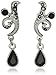 1928 Jewelry Women's Jet Black Crystal Bridal Teardrop Earrings