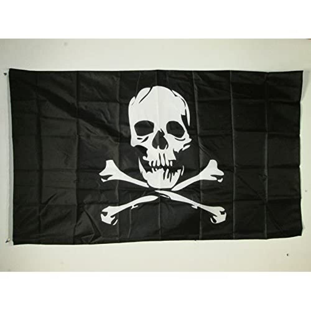 AZ FLAG - Pirate Skull And Bones Flag - 3x5 Ft - Light Polyester Pirates Banner with Two Brass Eyelets - Fade Resistant - Vivid Colors - 3' x 5' Feet - 150x90 Cm