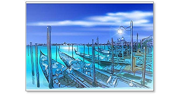 Venecia Quay Piazza San Marco. Góndolas en el agua dibujada a ...