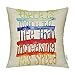 HIPPIH 4 Packs Throw Pillow Cases - Cotton Linen Sofa & Bed Home Decor Design 18 X 18 Inch Cushion Covers, Polychrome Letters