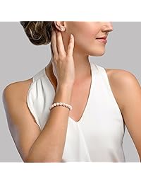 The Pearl Source - Pulsera de perlas cultivadas de agua dulce para mujer, oro de 14 quilates, 0.276-0.315 in, AAAA, oro blanco, 78-FW-WBRA-WG-7