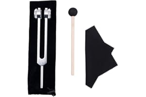 WANQIN Tuning Fork, 128 Hz Tuning Fork Weights Aluminum Clinical Grade Nerve/Sensory with Silicone Hammer and Cleaning Cloth - Packaged in Soft Storage Bag - Non-Magnetic Aluminum Alloy