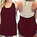 VESNIBA Women Lace Vest Top Casual Blouse Shirt Tops